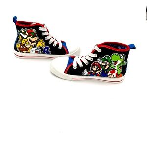 Nintendo Super Mario High-Top‎ Sneakers with Red and Blue Accents,